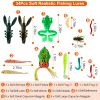 94Pcs Fishing Lures Kit Soft Plastic Fishing Baits Set with Soft Worms Frog Crankbaits Tackle Box for Freshwater and Saltwater to Bait Bass Trout Salm