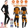 Heated Underwear Set Thermal Long Shirt Pants Electric Heating Long Johns Heated Top Pants Set with 28 Heating Zones 3 Heating Modes