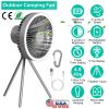 Camping Fan with Lantern 10000mAh Rechargeable Battery Powered Portable Tripod Fan for Tent with Hanging Hook Carabiner Emergency Power Bank Desk Fan