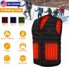 Heat Jacket Vest 3 Heating Gear Adjustable USB Heated Vest Warm Heat Coat Vest w/ 5 Heating Pads For Men Women Winter Outdoor Activity