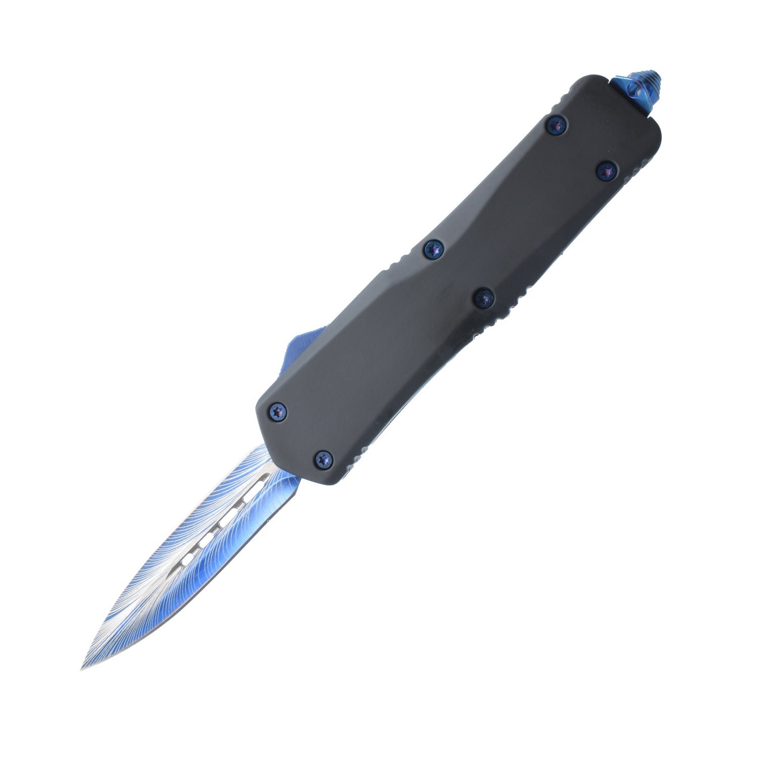 Double Edge Damascus Automatic OTF Knife w/ Belt Clip Double Edge Damascus Automatic OTF Knife w/ Belt Clip