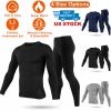 Men Thermal Underwear Set Long Johns Pants Long Sleeve Soft Underwear Kit Top Bottom Winter Sports Suits