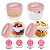 4Pcs Overnight Oats Containers with Lids and Folding Spoons 20OZ Portable Leak-proof Oats Jar For Milk Vegetable and Fruit Salad Yogurt Breakfast Cere