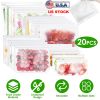 20Pcs Reusable Food Storage Bags 5 Sandwich Snack Gallon Quart Bag Leakproof BPA Free Food Container Freezer Safe Lunch Bag