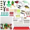 94Pcs Fishing Lures Kit Soft Plastic Fishing Baits Set with Soft Worms Frog Crankbaits Tackle Box for Freshwater and Saltwater to Bait Bass Trout Salm