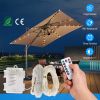 Patio Umbrella Lights 8 Lighting Mode Waterproof Parasol Timer Lamps W/ Remote Controller 104 LED 8 Bundles Warm White for Patio Garden