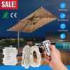 Patio Umbrella Lights 8 Lighting Mode Waterproof Parasol Timer Lamps W/ Remote Controller 104 LED 8 Bundles Warm White for Patio Garden