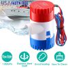 Bilge Pump For Boats 12V 1100GPH Submersible Marine Boat Bilge Non-Automatic Electric Water Pump For Ponds Pools Spas Silent Boat Caravan RV Drainage