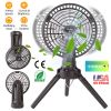 10400mah Portable Camping Fan with LED Light Rechargeable Tripod Tent Hanging Fan Lantern Portable Foldable Oscillating Table Fan with 3 Brightness 4