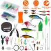 383Pcs Fishing Lures Tackle Box Bass Fishing Animated Lure Crankbaits Spinnerbaits Soft Plastic Worm Saltwater Freshwater Fishing Kit