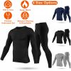 Men Thermal Underwear Set Long Johns Pants Long Sleeve Soft Underwear Kit Top Bottom Winter Sports Suits