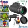 40x40 HD Optical Monocular Telescope w/ FMC Lens Low Light Vision Scope Phone Holder Tripod Compass For Bird Watching Hunting Camping Hiking Sport Eve