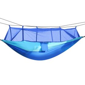 600lbs Load 2 Persons Hammock w/Mosquito Net Outdoor Hiking Camping Hommock Portable Nylon Swing Hanging Bed w/ Strap Hook Carry Bag