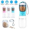 18.6OZ Portable Dog Water Bottle Pet Water Dispenser with Detachable Food Container Leak-Proof Lock Design for Dog Walking Traveling Hiking Outdoor Ac