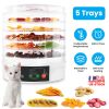 5 Layer Clear Food Dehydrator Electric Digital Food Drying Machine with Adjustable Thermostat Timer for Fruits Vegetables Meats Nuts And More