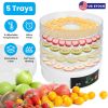 5 Layer Clear Food Dehydrator Electric Digital Food Drying Machine with Adjustable Thermostat Timer for Fruits Vegetables Meats Nuts And More