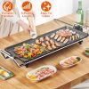 1400W Electric Barbecue Grill Hot Plate Cooking BBQ Griddle Non-Stick Table Top Grill Griddle for Indoor Outdoor Camping Picnic