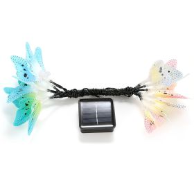 2 Pack Solar Powered String Lights 3.8m/12.48Ft 12 LEDs Butterfly Lights IP44 Waterproof Multi-Color Lights for Christmas Decorative Garden Fence Pati