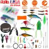 383Pcs Fishing Lures Tackle Box Bass Fishing Animated Lure Crankbaits Spinnerbaits Soft Plastic Worm Saltwater Freshwater Fishing Kit