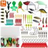 94Pcs Fishing Lures Kit Soft Plastic Fishing Baits Set with Soft Worms Frog Crankbaits Tackle Box for Freshwater and Saltwater to Bait Bass Trout Salm