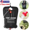 Portable Solar Heated Shower Bag Camping Shower Bath Water Bag 5 Gallons w/ On-Off Switchable Shower Head