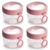 4Pcs Overnight Oats Containers with Lids and Folding Spoons 20OZ Portable Leak-proof Oats Jar For Milk Vegetable and Fruit Salad Yogurt Breakfast Cere