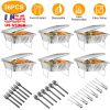 36Pcs Disposable Chafing Dish Buffet Set Food Warmers For Party Buffet Server Catering Supplies With Covers Utensils Half Size Food Pans For Parties E