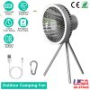 Camping Fan with Lantern 10000mAh Rechargeable Battery Powered Portable Tripod Fan for Tent with Hanging Hook Carabiner Emergency Power Bank Desk Fan