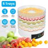 5 Layer Clear Food Dehydrator Electric Digital Food Drying Machine with Adjustable Thermostat Timer for Fruits Vegetables Meats Nuts And More