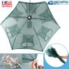 Fishing Trap Net Portable Folded Fishing Bait Trap Shrimp Minnow Crab Bait Net 6 Sides 6 Holes Crayfish Cast Mesh Trap Automatic