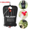 Portable Solar Heated Shower Bag Camping Shower Bath Water Bag 5 Gallons w/ On-Off Switchable Shower Head