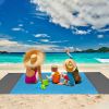 108x96.46in Sand Proof Picnic Blanket Water Resistant Foldable Camping Beach Mat w/ 4 Anchors 1 Carry Bag For 4-6 People