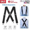 Men’s X-Back Suspenders Solid Braces Suspenders Heavy Duty 4 Clasps Adjustable Long Elastic Braces