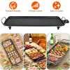 1500W Electric Barbecue Grill Hot Plate Cooking BBQ Griddle Non-Stick Table Top Grill Griddle for Indoor Outdoor Camping Picnic