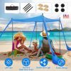 Beach Canopy Tent 10x10ft Sun Shelter Family Beach Tent Outdoor Shade UPF50+ with Sandbag Foldable Poles Carry Bag for Camping Trip Fishing Picnic