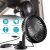 Car Cooling Fan Portable Rotatable USB Vehicle Fan Backseat Clip Fan Dashboard Window Suction Fan for SUV RV Pickup with 3 Speeds