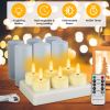 6Pack Rechargeable Tea Lights With Charging Base Flameless Flickering LED Candles with Timer Remote Control for Halloween Christmas Wedding Party