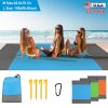 108x96.46in Sand Proof Picnic Blanket Water Resistant Foldable Camping Beach Mat w/ 4 Anchors 1 Carry Bag For 4-6 People