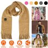 Electric Heated Winter Scarf USB Heating Neck Wrap Unisex Heated Neck Shawl Soft Warm Scarves 3 Heating Modes for Outdoor Cycling Skiing Skating