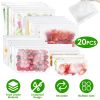 20Pcs Reusable Food Storage Bags 5 Sandwich Snack Gallon Quart Bag Leakproof BPA Free Food Container Freezer Safe Lunch Bag