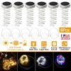 6 Pcs Solar Powered Mason Jar Lid Lights 20 LEDs Fairy String Lights Xmas Garden Decor