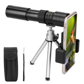 10X-300X Zoom Monocular Telescope High Definition Phone Telephoto Lens w/ Phone Holder Clamp Tripod For Hunting Hiking Sightseeing