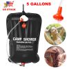 Portable Solar Heated Shower Bag Camping Shower Bath Water Bag 5 Gallons w/ On-Off Switchable Shower Head