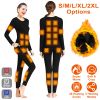 Heated Underwear Set Thermal Long Shirt Pants Electric Heating Long Johns Heated Top Pants Set with 28 Heating Zones 3 Heating Modes