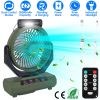 20000mAh Rechargeable Oscillating Camping Fan with Flashlight Hanging Hook Remote Control Portable Fan for Tent Emergency Power Bank Desk Fan with Tim