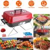 Portable Charcoal Grill Outdoor Tabletop Grill Small Barbecue Smoker Folding BBQ Grill with Lid for Backyard Camping Picnics Beach