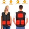 Heat Jacket Vest 3 Heating Gear Adjustable USB Heated Vest Warm Heat Coat Vest w/ 5 Heating Pads For Men Women Winter Outdoor Activity