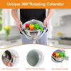 Multifunctional Mixing Bowl with Lid Set 3 Replaceable Graters Food Strainer and Colander Fruit Vegetable Washing Basket Stainless Steel