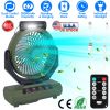 20000mAh Rechargeable Oscillating Camping Fan with Flashlight Hanging Hook Remote Control Portable Fan for Tent Emergency Power Bank Desk Fan with Tim