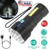 Rechargeable Flashlight LED Floodlight Torch w/Strap Super Bright Flashlight w/4 Light Modes for Emergency Camping